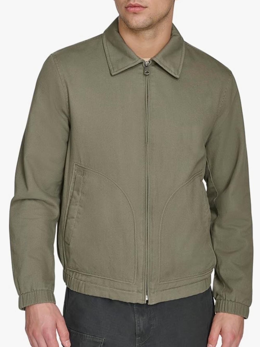 Levi's Men Olive Zip-Front Depot Jacket